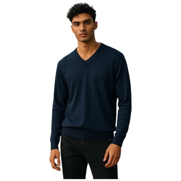 Geiger Other - Men's Geiger VINTAGE Navy Wool V Neck Sweater